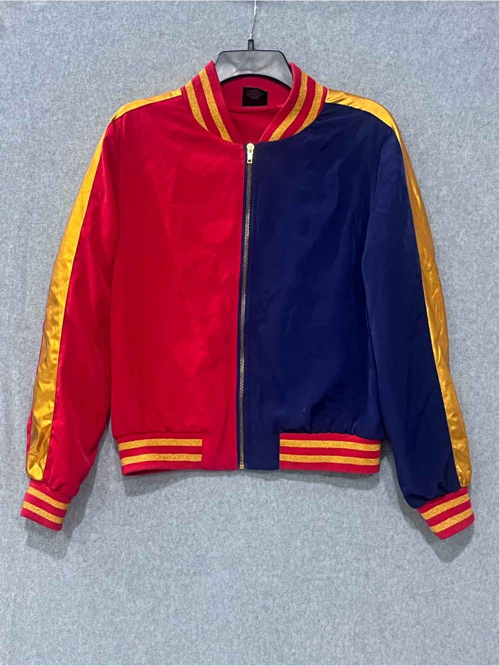 Suicide Squad Jacket Womens Medium Red Blue Harley Quinn Joker Bomber Halloween